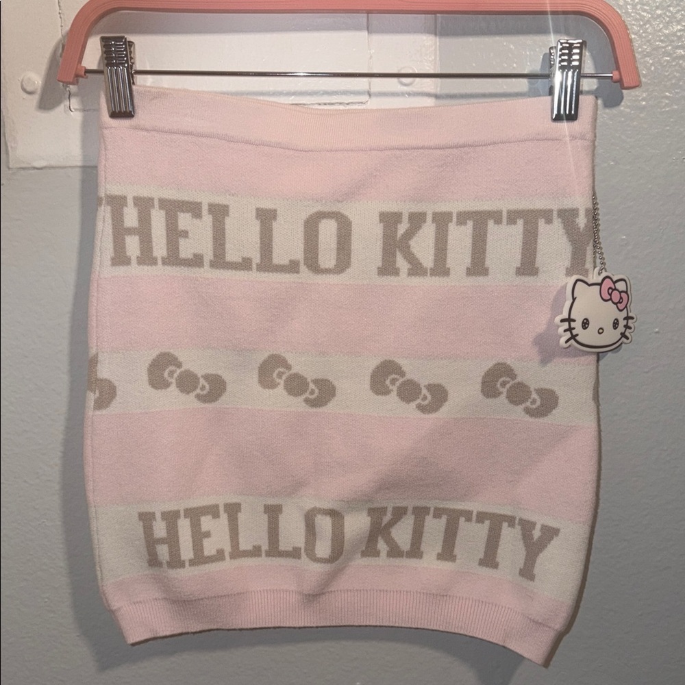 Hello Kitty Striped Pink and Beige Mini Skirt